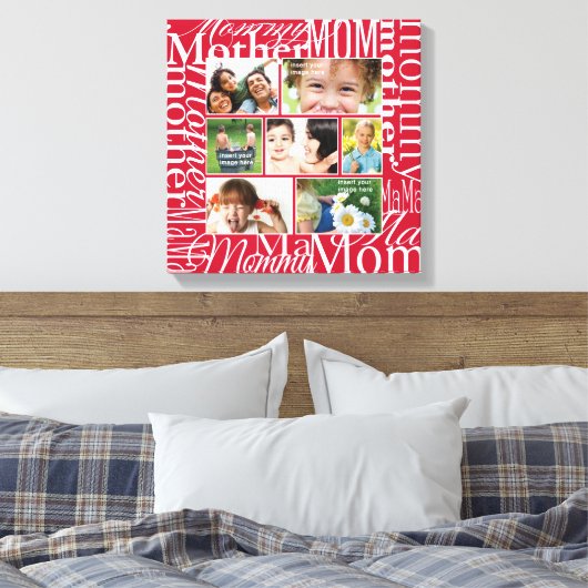 Persoonlijke fotocollage voor mam canvas afdruk (Insitu (Slaapkamer))