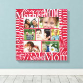 Persoonlijke fotocollage voor mam canvas afdruk (Insitu (Houten vloer))