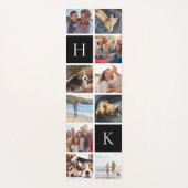 Persoonlijke fotocollage | Zwart monogram Yogamat (Voorkant)