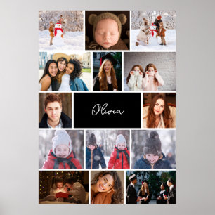 Persoonlijke Fotocollageposter met Naam Poster