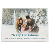 Persoonlijke fotofeestdag of kerstmis groot cadeauzakje (Voorkant)