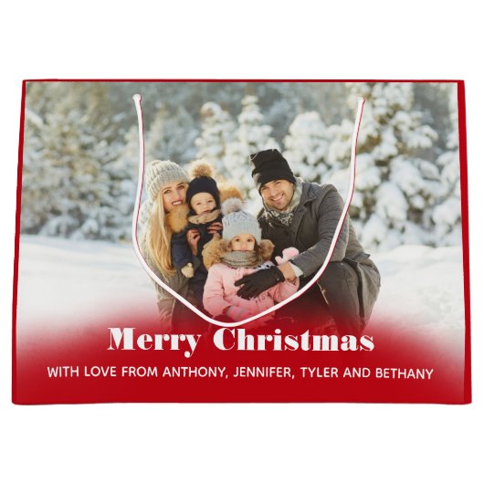 Persoonlijke fotofeestdag of kerstmis groot cadeauzakje (Voorkant)