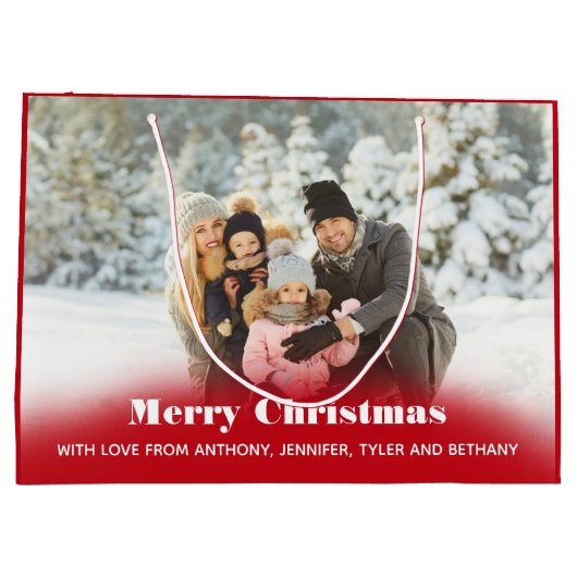 Persoonlijke fotofeestdag of kerstmis groot cadeauzakje (Achterkant)