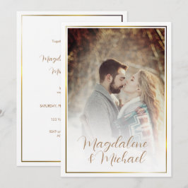Persoonlijke fotogouden lijst | Typografie Bruilof Kaart