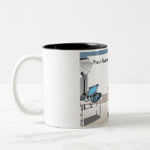 Persoonlijke fotograaf - Vrouw Cartoon Tweekleurige Koffiemok (Links)