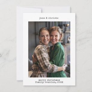 Persoonlijke fotoherinnering minimalistische kerst feestdagenkaart