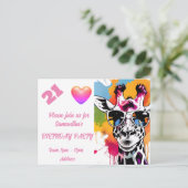 Persoonlijke Fotokaart Verjaardagsuitnodiging Briefkaart (Staand voorkant)