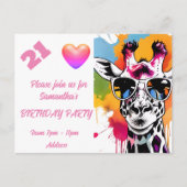 Persoonlijke Fotokaart Verjaardagsuitnodiging Briefkaart (Voorkant)