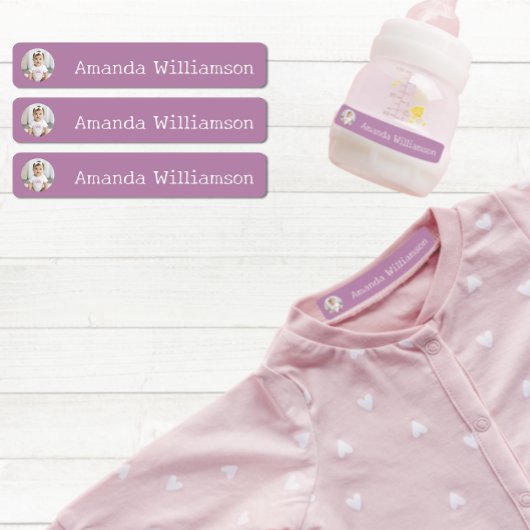 Persoonlijke fotokinderschool naam labels