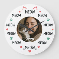 Persoonlijke Fotoklok voor Huisdieren met 'MEOW'