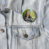 Persoonlijke fotoknop met jaar ronde button 5,7 cm (In situ)