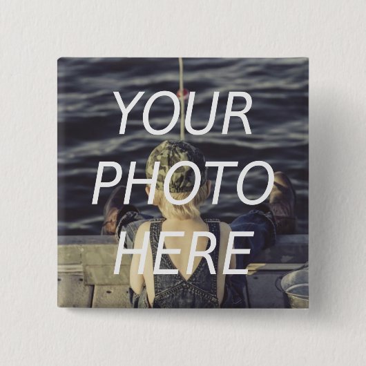 Persoonlijke fotoknop vierkante button 5,1 cm (Voorkant)
