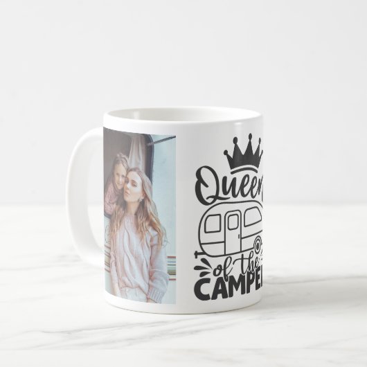 Persoonlijke fotokoningin van de Camper Quote Koffiemok (Voorkant links)