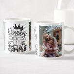 Persoonlijke fotokoningin van de Camper Quote Koffiemok<br><div class="desc">Een grappige typografie citeert een ontwerp met een caravan,  dat luidt: "Koningin van de camper". Pas deze mok eenvoudig aan met uw favoriete kampeerfoto's.</div>