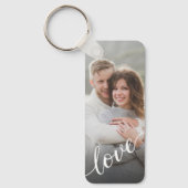 Persoonlijke fotokoppel Liefdesscript Sleutelhanger (Voorkant)
