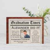 Persoonlijke Fotokrant Afstudeerfeest Kaart (Staand voorkant)