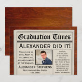 Persoonlijke Fotokrant Afstudeerfeest Kaart (Voorkant / Achterkant)