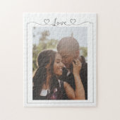 Persoonlijke fotoliefdeshartritpografie legpuzzel (Verticaal)