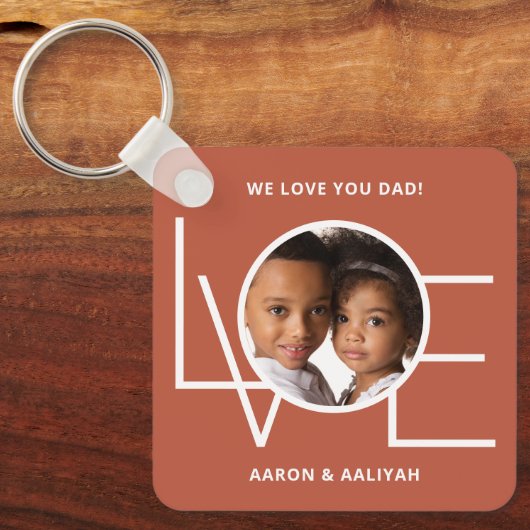 Persoonlijke fotoliefhebbers Vader Sleutelhanger (Voorkant)