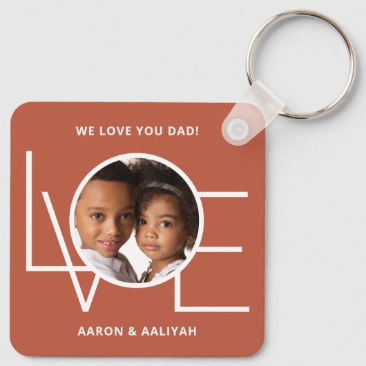 Persoonlijke fotoliefhebbers Vader Sleutelhanger (Achterkant)