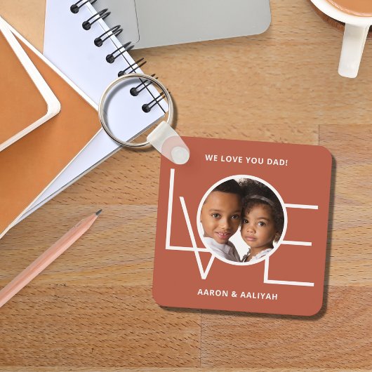 Persoonlijke fotoliefhebbers Vader Sleutelhanger