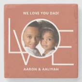 Persoonlijke fotoliefhebbers Vader Stenen Onderzetter (Voorkant)