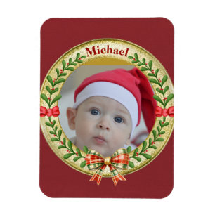 Persoonlijke Fotolijst en Kerstkrans  Magneet