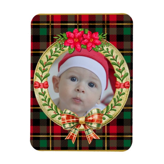 Persoonlijke Fotolijst en Kerstkrans  Magneet (Verticaal)