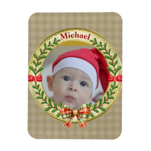 Persoonlijke Fotolijst en Kerstkrans  Magneet