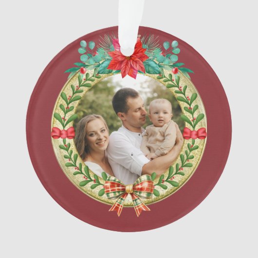 Persoonlijke Fotolijst en Kerstkrans Ornament (voorkant)