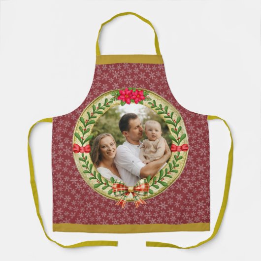 Persoonlijke Fotolijst en Kerstkrans Schort (Voorkant)