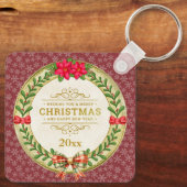 Persoonlijke Fotolijst en Kerstkrans Sleutelhanger (Achterkant)