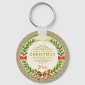 Persoonlijke Fotolijst en Kerstkrans Sleutelhanger (Achterkant)