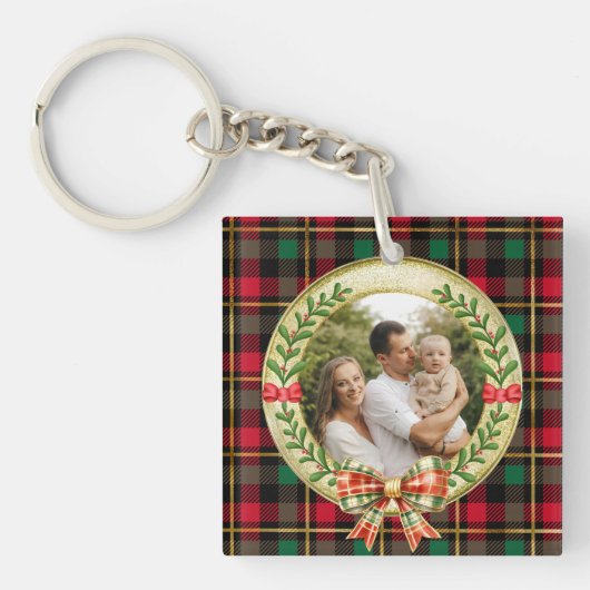 Persoonlijke Fotolijst en Kerstkrans Sleutelhanger (voorkant)