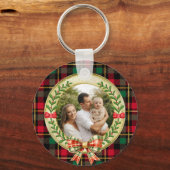 Persoonlijke Fotolijst en Kerstkrans  Sleutelhanger (Voorkant)