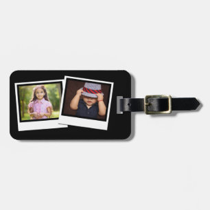 Persoonlijke fotolijstjes met 2 foto's op maat gem bagagelabel