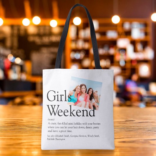 Persoonlijke Fotomeisjes Weekend Definitie Tote Bag