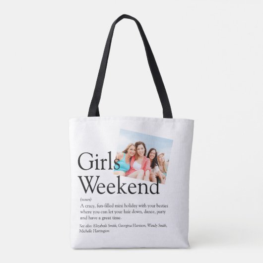 Persoonlijke Fotomeisjes Weekend Definitie Tote Bag (Achterkant)