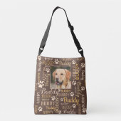 Persoonlijke fotonamen | Bruine hond Crossbody Tas (Achterkant)