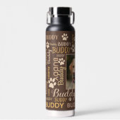 Persoonlijke fotonamen | Bruine hond Waterfles (Voorkant)