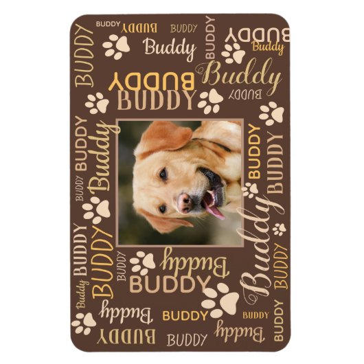 Persoonlijke fotonamen | Hond Magneet (Verticaal)