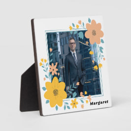 Persoonlijke fotoplaquette met naam en ezelstandaa fotoplaat