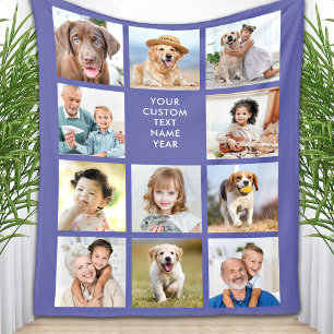 Persoonlijke foto's 11 Collage Trendy Periwinkle Fleece Deken