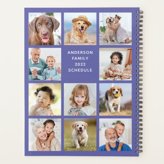 Persoonlijke foto's 11 Collage Trendy Periwinkle Planner (Achterkant)