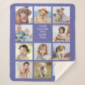 Persoonlijke foto's 11 Collage Trendy Periwinkle Sherpa Deken (Voorkant)