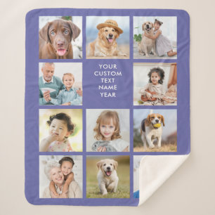 Persoonlijke foto's 11 Collage Trendy Periwinkle Sherpa Deken