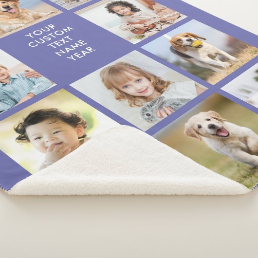 Persoonlijke foto's 11 Collage Trendy Periwinkle Sherpa Deken (3/4)