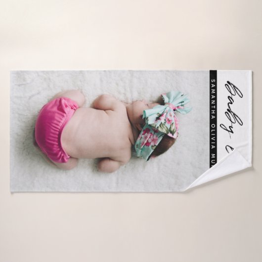 Persoonlijke foto's Baby-liefde en -namen herinner Badhanddoek (Badhanddoek)