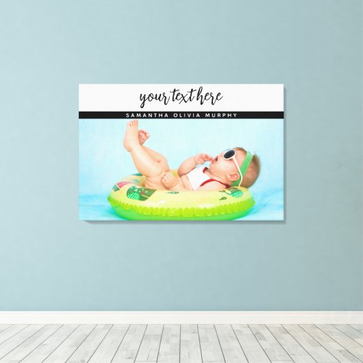 Persoonlijke foto's Baby-liefde en -namen herinner Canvas Afdruk (Insitu (Houten vloer))