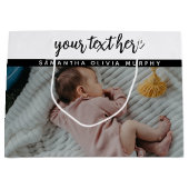 Persoonlijke foto's Baby-liefde en -namen herinner Groot Cadeauzakje (Voorkant)